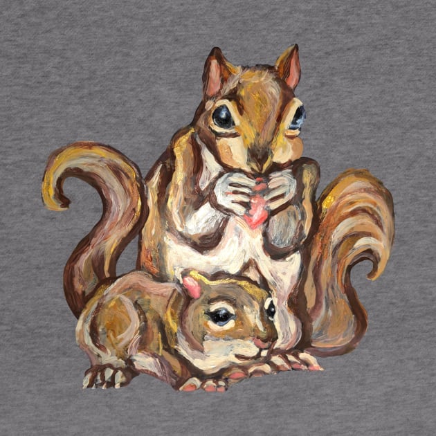 Squirrel Mom and Baby by Art by Deborah Camp